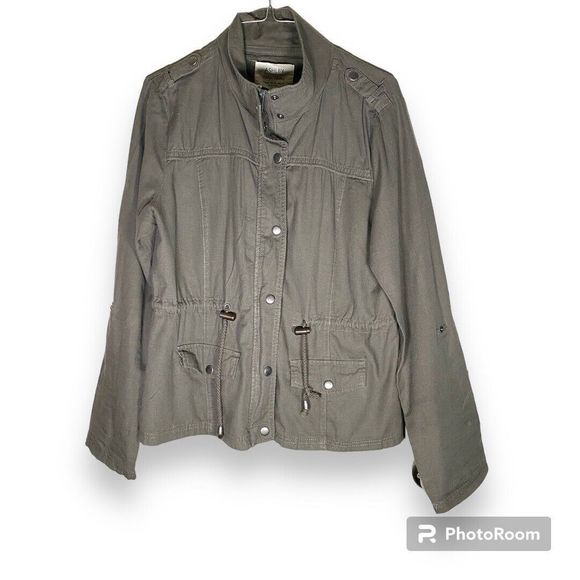 Ashley By 26 International Medium Green Grey Women’s Utility Jacket - Picture 2 of 6